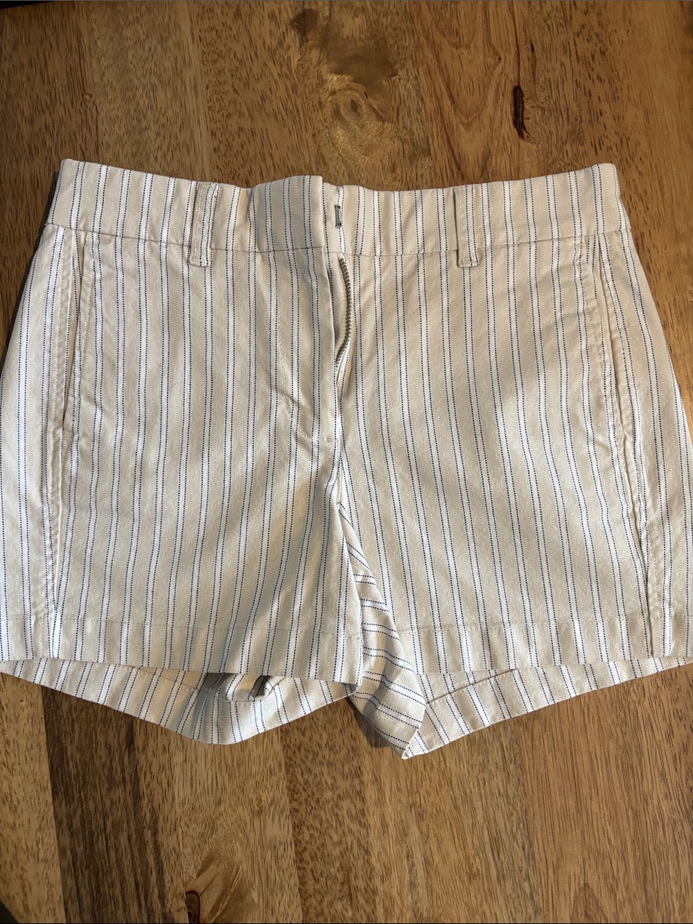 J. Crew White High-Waist Striped Cotton Shorts
